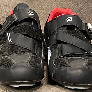 Peloton Men's Black and Red Cycling Shoes